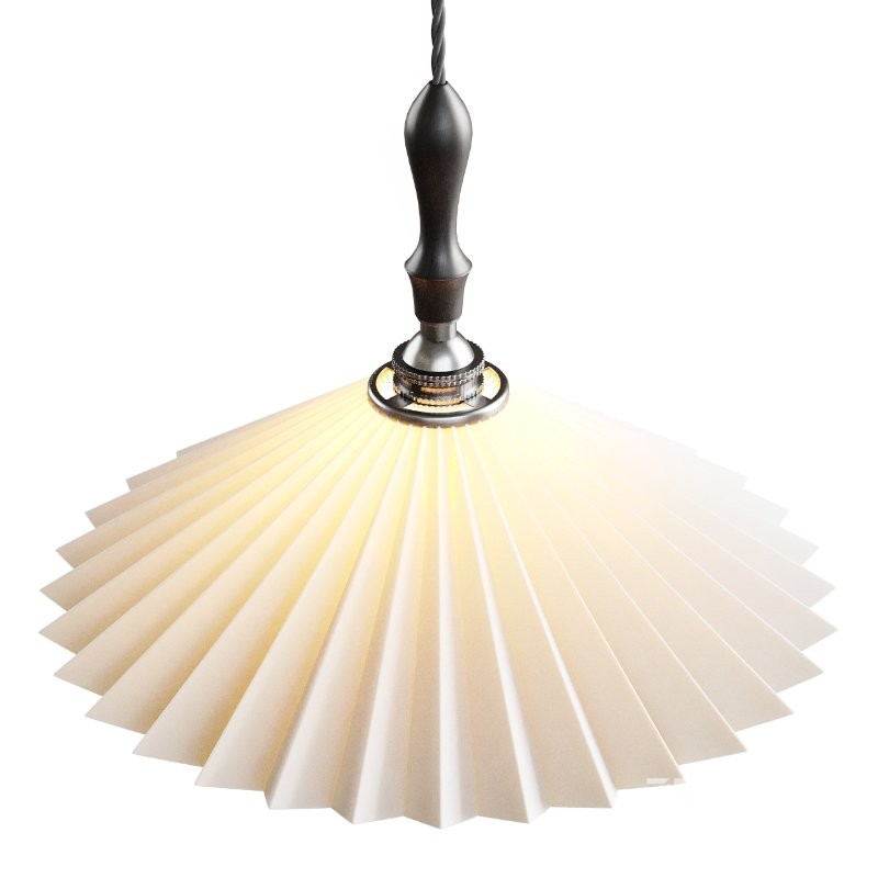 Vintage Pleated Pendant Lampshade Chandelier Image 5