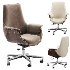 Gray Leather Modern Home Office Chair - Thumbnail 7