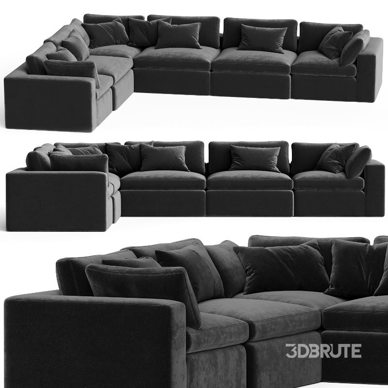 Dream Navy Sectional Sofa Combination 04 Image 1