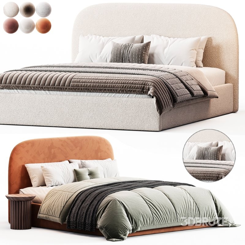 Bed Kevia 160 Soft Ginger Image 2