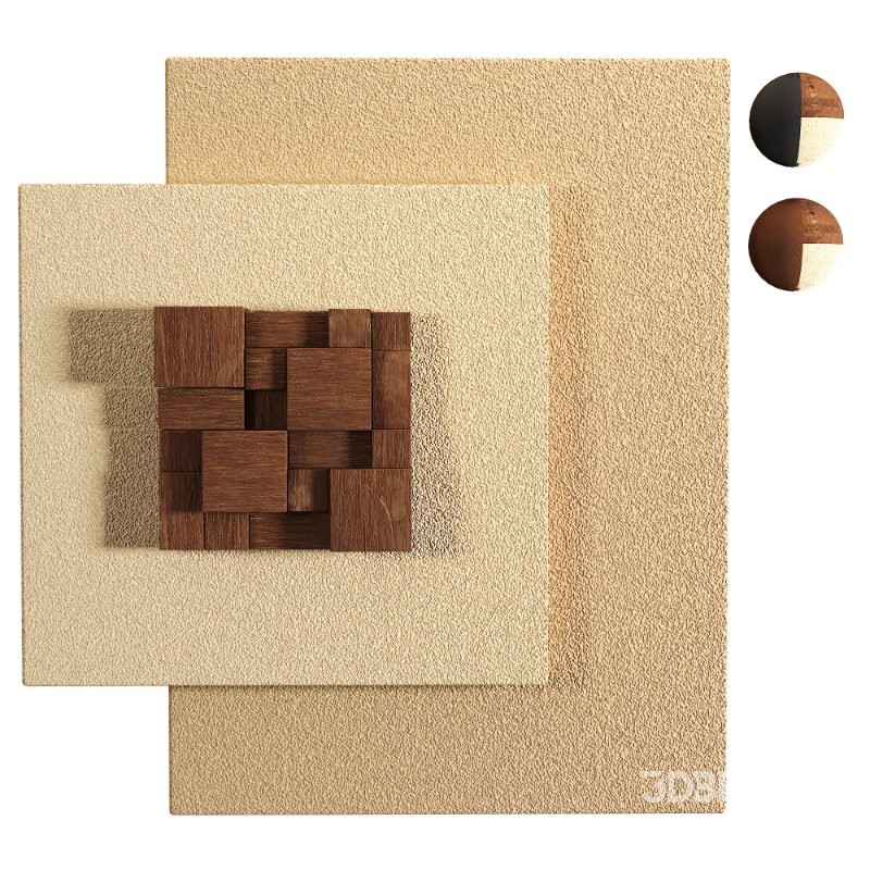 Abstract Square Wall Decor Wooden Cubes Image 2