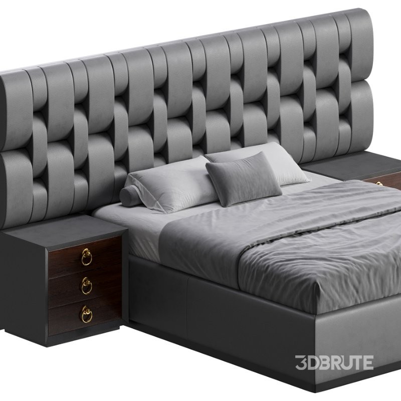Contemporary Black Wood Queen Bed Image 8