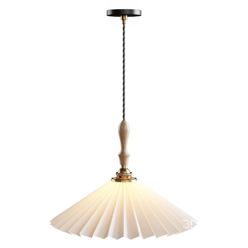 Vintage Pleated Pendant Lampshade Chandelier Image 4