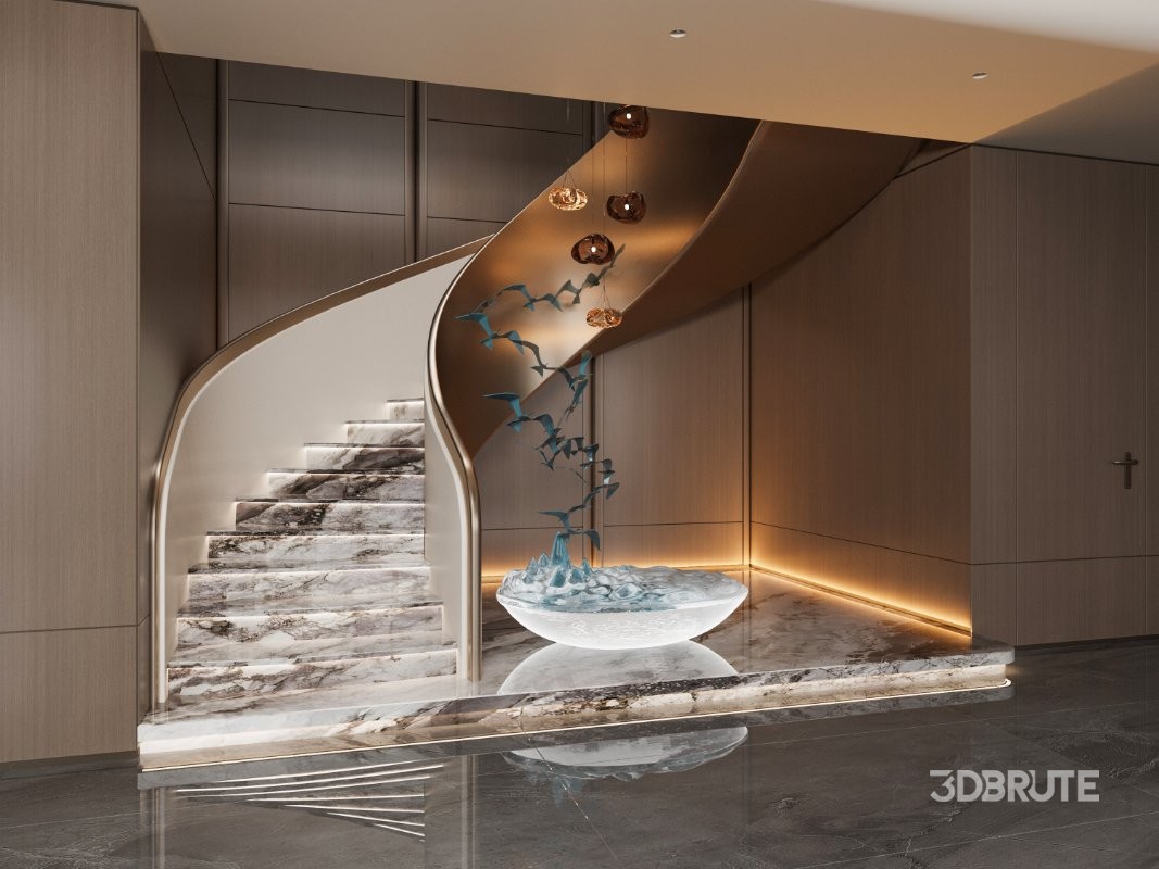 Modern living room staircase Image 1