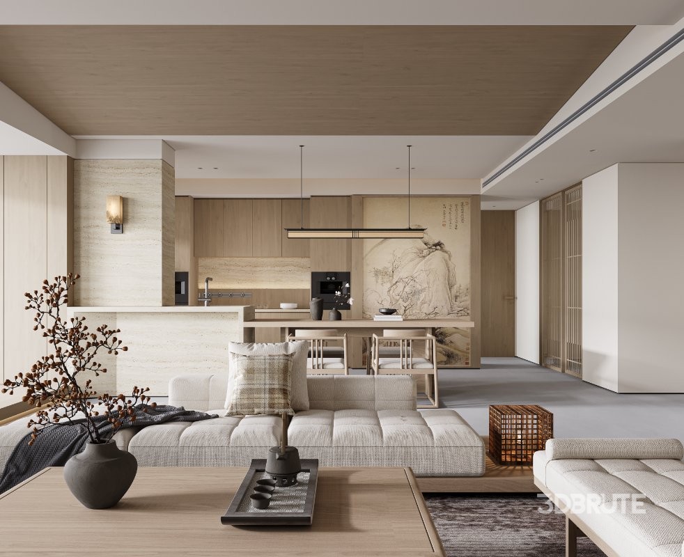 Japanese living room and dining room Image 3