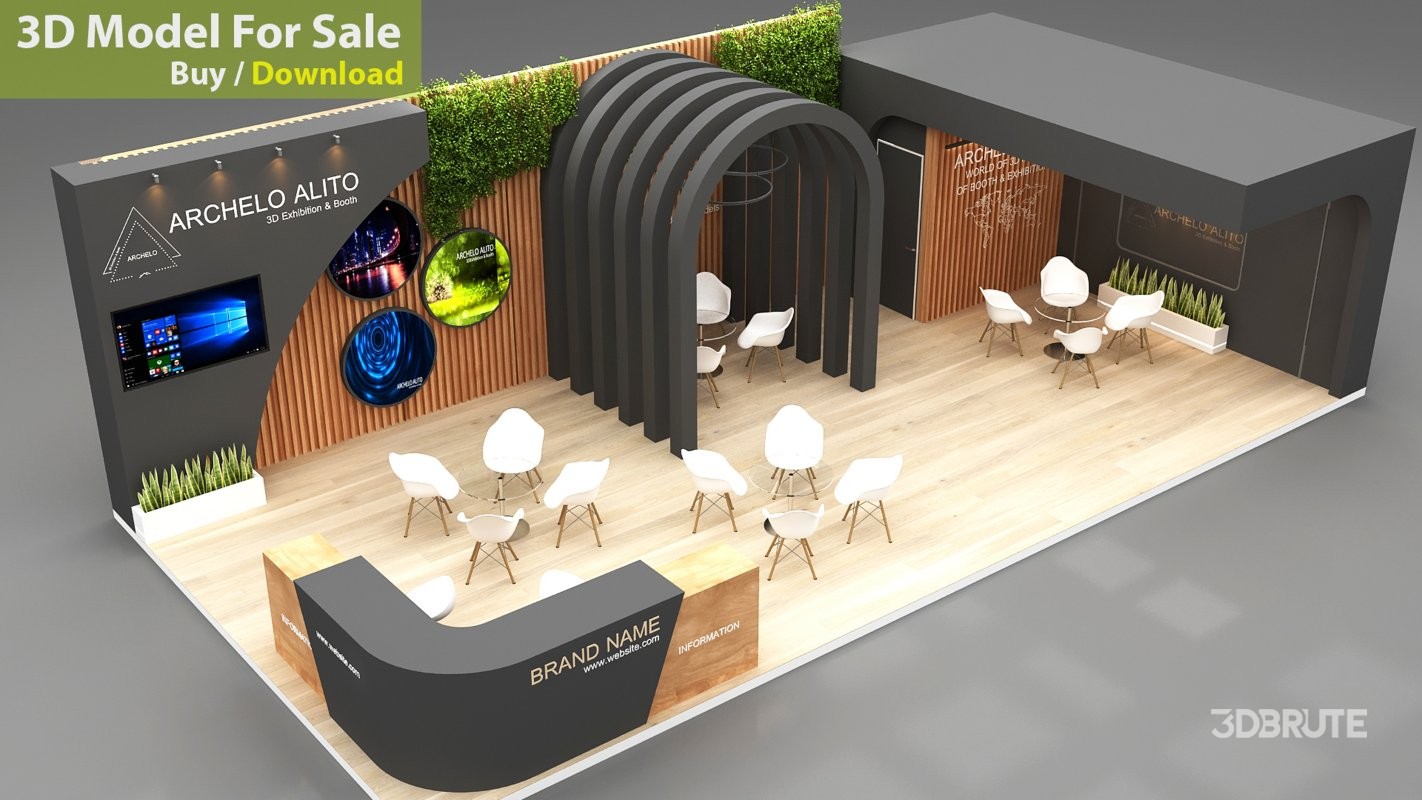 exhibition 3d model minimal Image 5