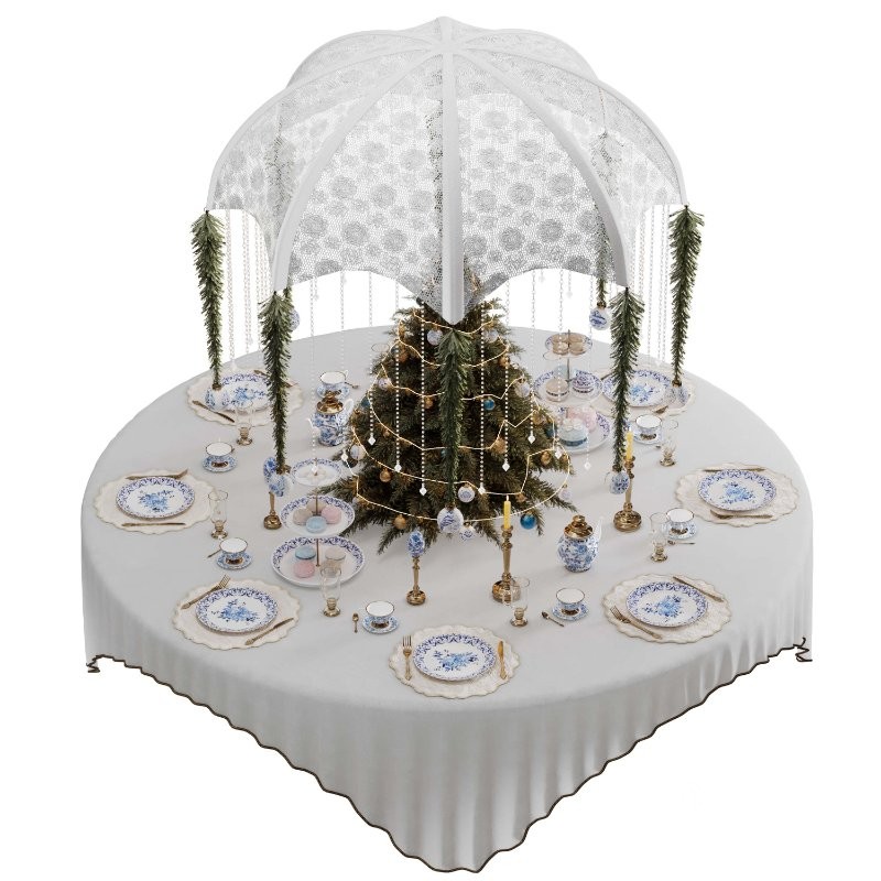 Christmas Tree Centerpiece Round Table 3D Image 3