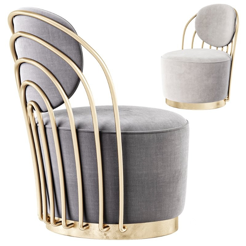 Cascade Brass Swivel Chair Image 1