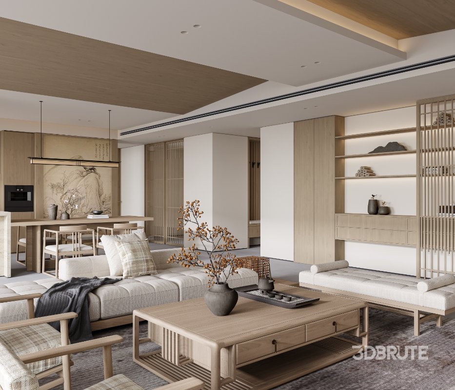 Japanese living room and dining room Image 5