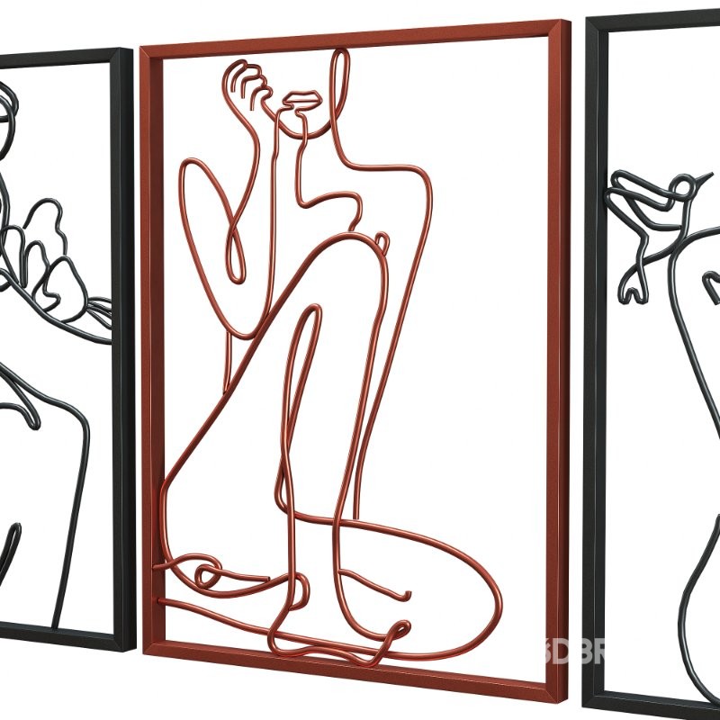 Minimalist_Metal_Line_Art_Woman Image 4