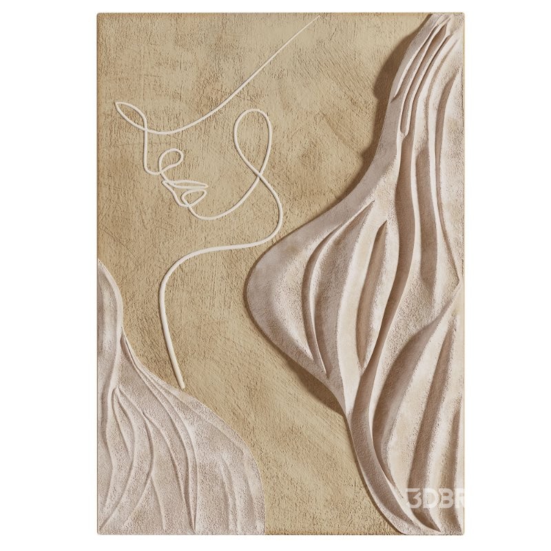 Modern Wall Art Abstract Woman Face Line Sculpture Image 3