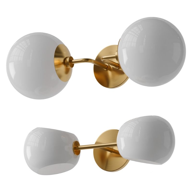 Minimalist Globe Sconce and Xaviero Glass Vanity Light Image 8