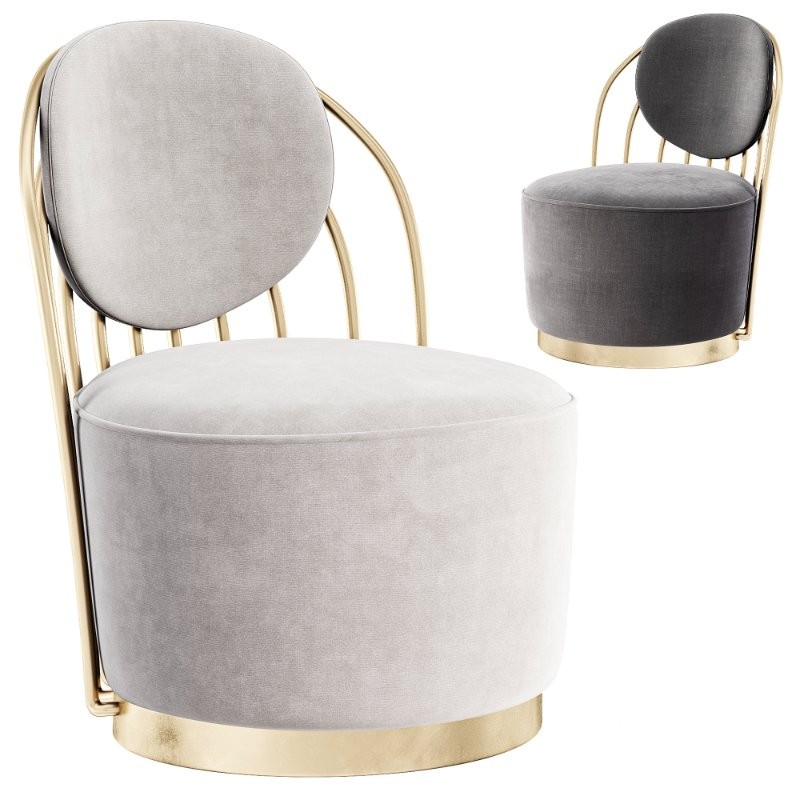 Cascade Brass Swivel Chair Image 2