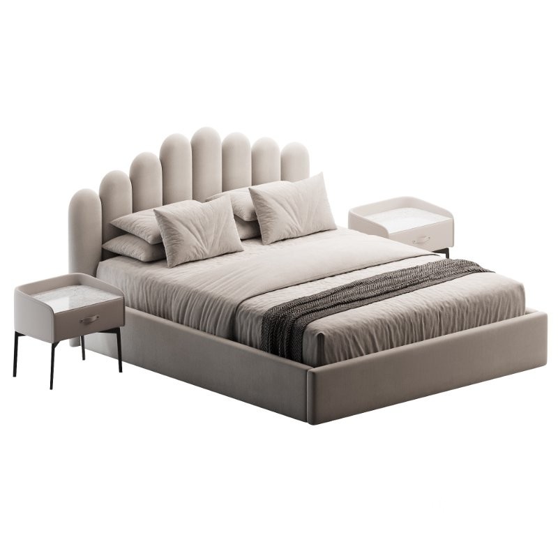 Double bed with headboard Image 2