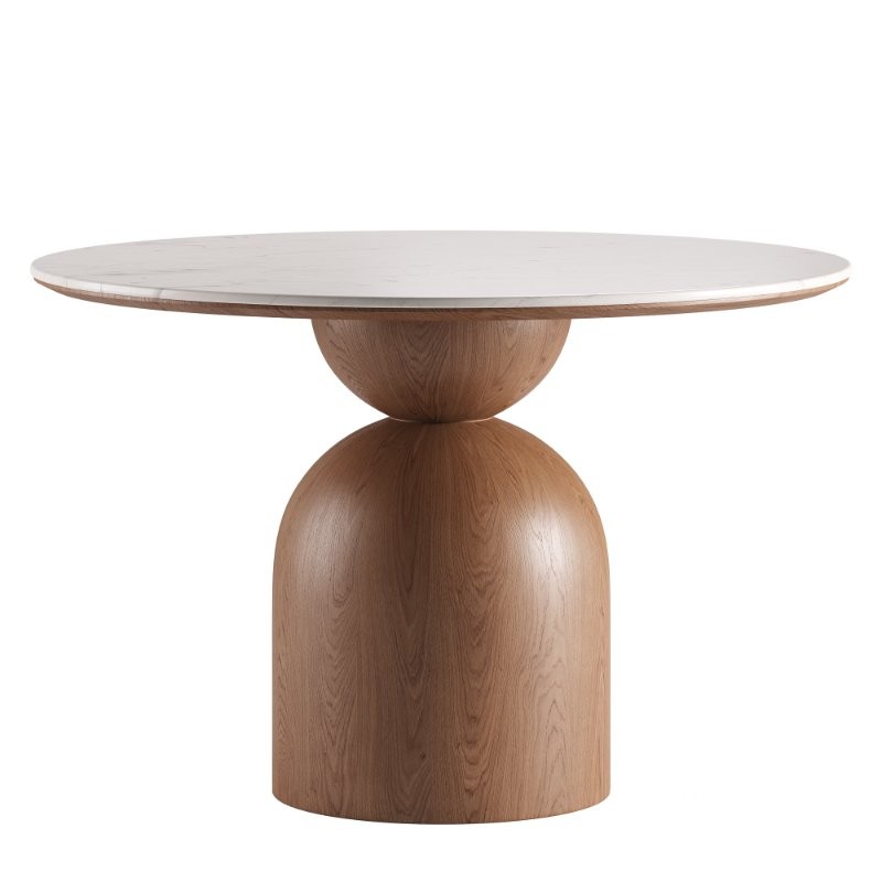 Noris Fabric Dining Chair and Sigrid Dining Table Image 3