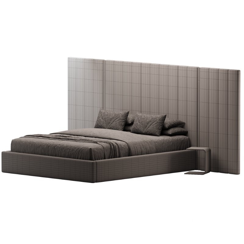 Summerton Murmur White Fabric King Bed – Toffee Brown Ash Image 3