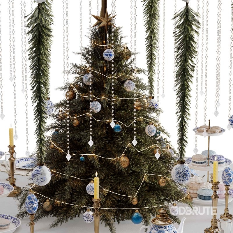 Christmas Tree Centerpiece Round Table 3D Image 4