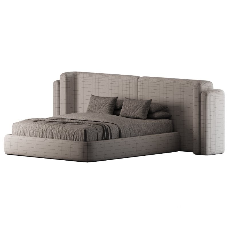 Clementine Dove Grey Woven Fabric Queen Bed Image 3