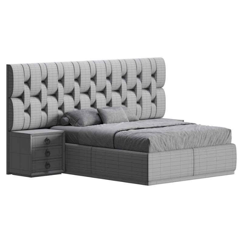 Contemporary Black Wood Queen Bed Image 11