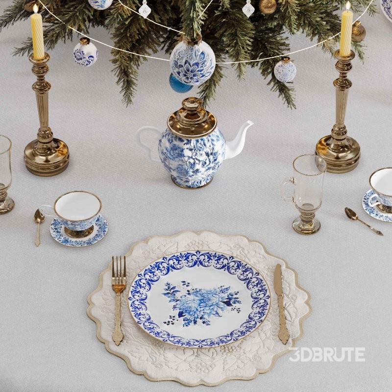 Christmas Tree Centerpiece Round Table 3D Image 5