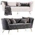 Meridian Furniture Margo Grey Velvet Sofa - Thumbnail 4