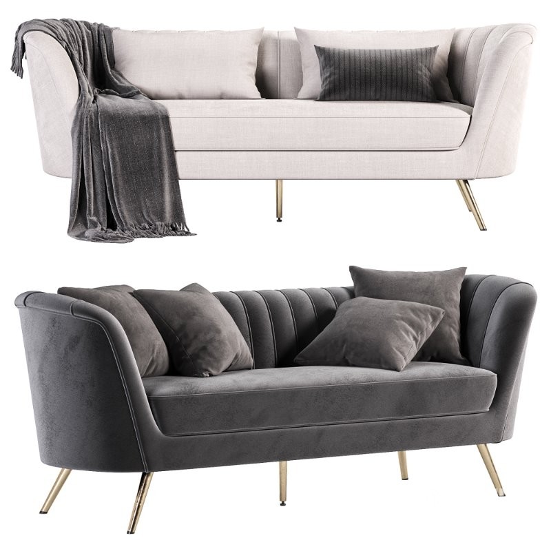 Meridian Furniture Margo Grey Velvet Sofa Image 4