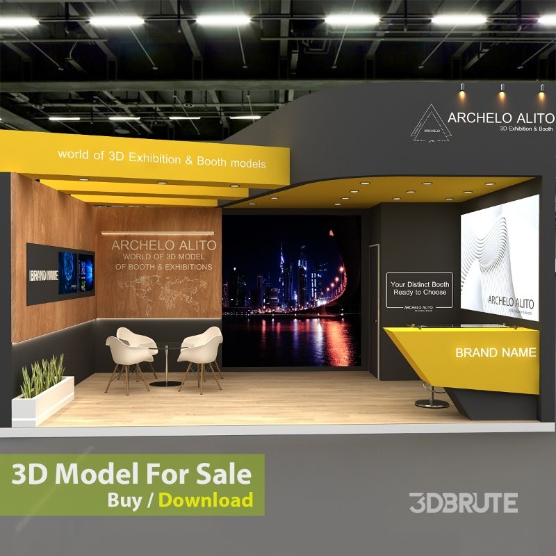 stall expo event 3d model Image 1
