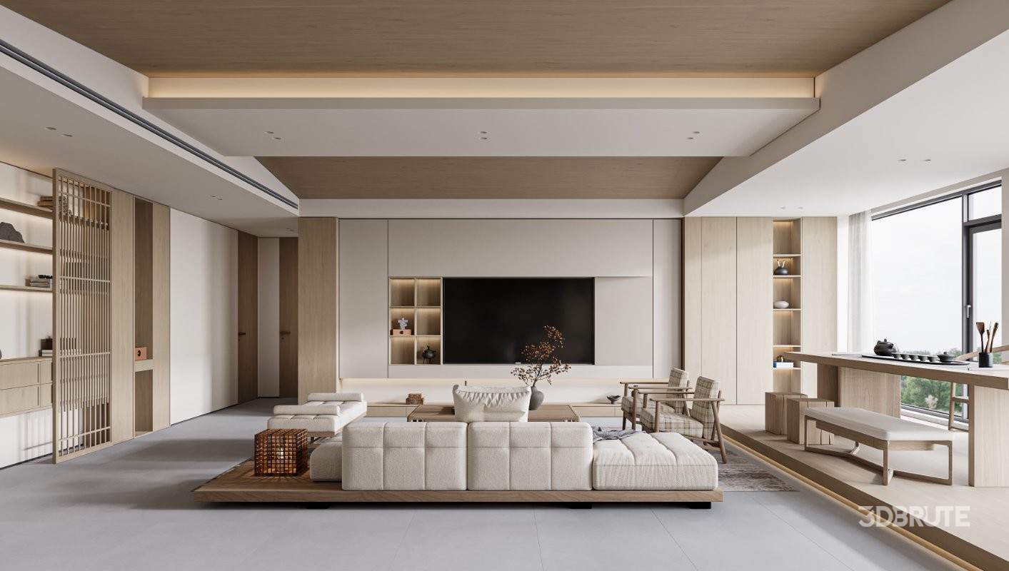 Japanese living room and dining room Image 2