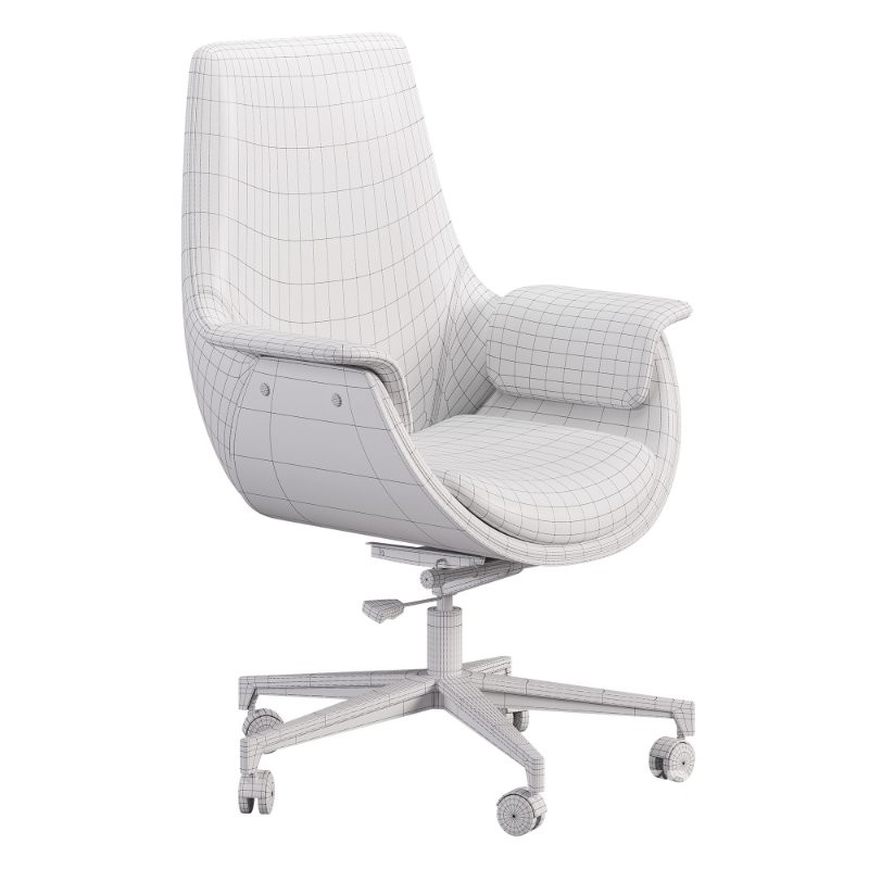 Gray Leather Modern Home Office Chair Image 8