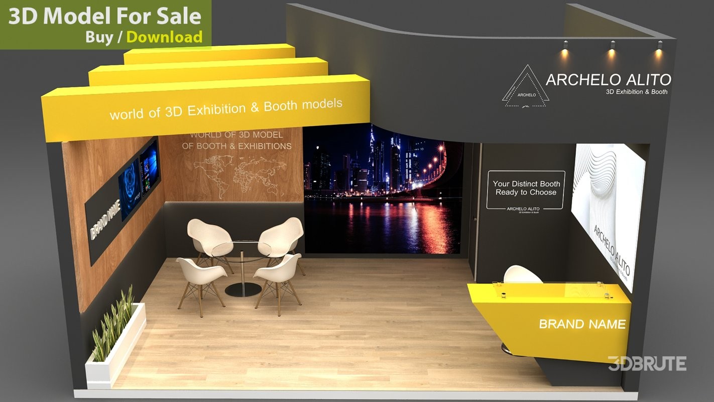 stall expo event 3d model Image 5