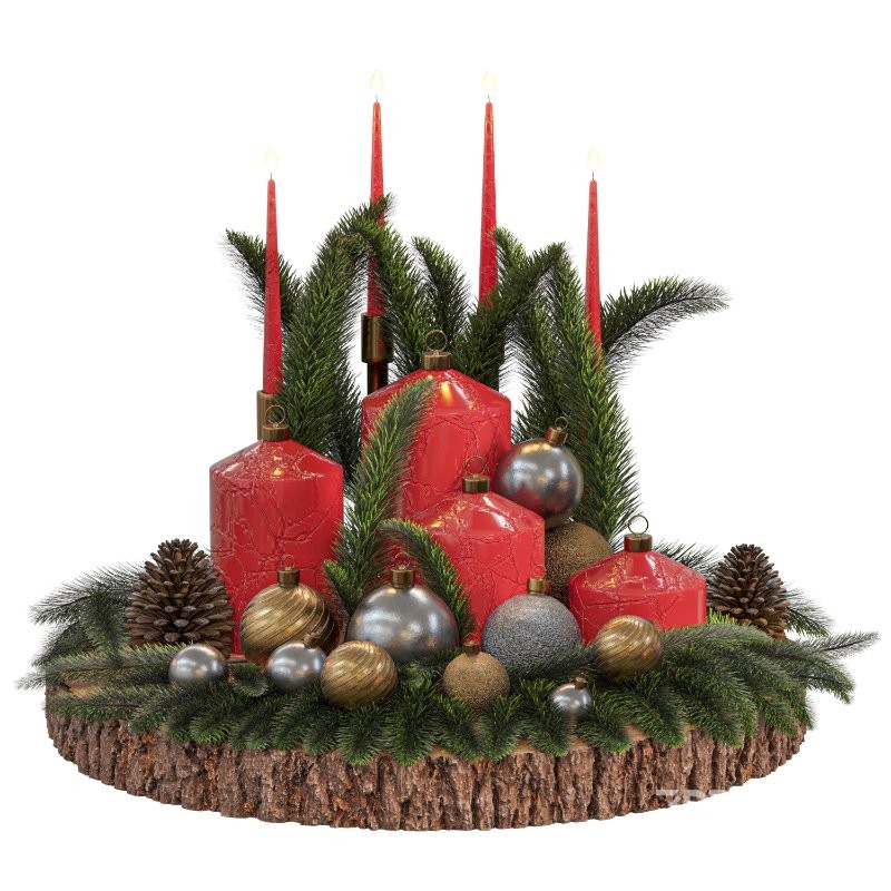 Christmas Interior Decor Set 3D Model Set 01 Image 3