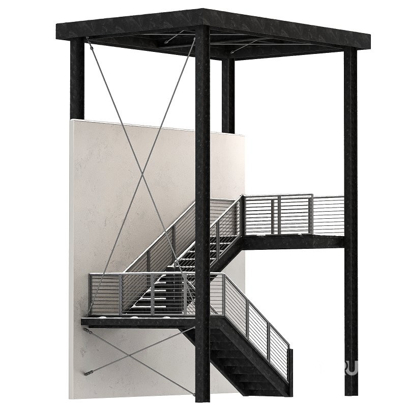 Snowy Factory Staircase Image 4