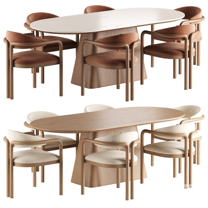 Palermo Fabric Dining Chair and Thorsten Dining Table Image 6