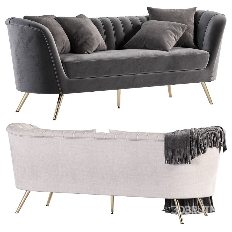 Meridian Furniture Margo Grey Velvet Sofa Image 5