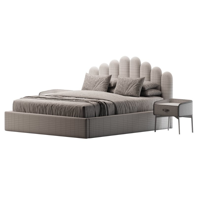 Double bed with headboard Image 3