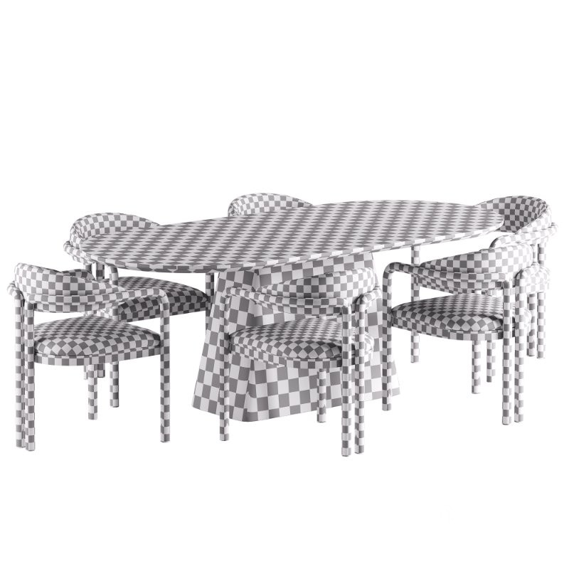 Palermo Fabric Dining Chair and Thorsten Dining Table Image 8