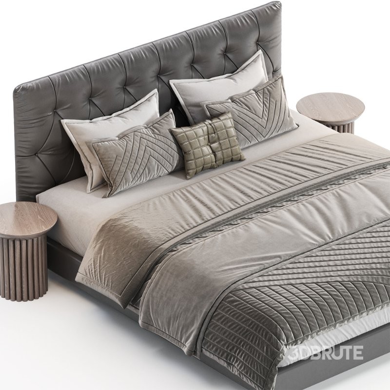 Aleahya Vegan Leather Platform Bed Image 3