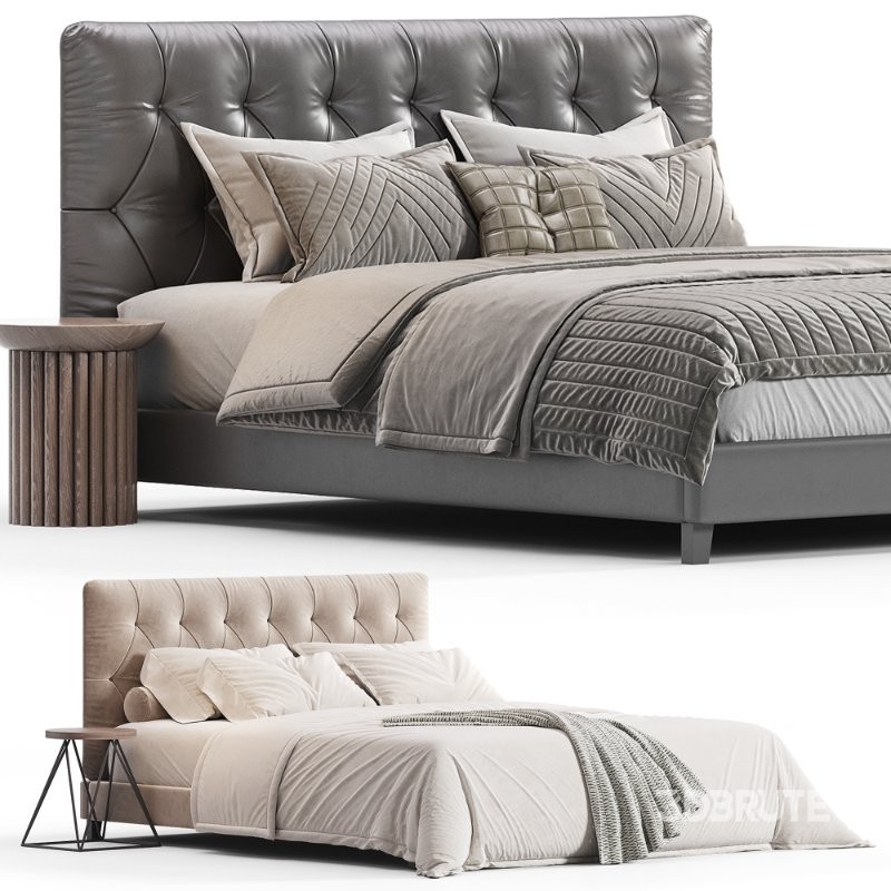 Aleahya Vegan Leather Platform Bed Image 4