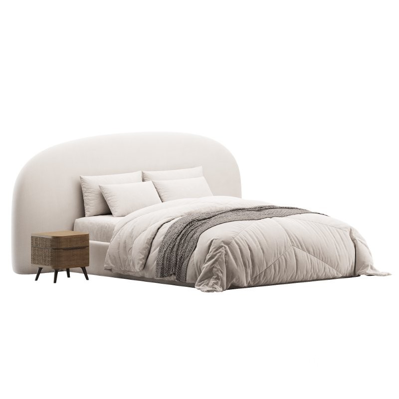 Estelle Velvet Mustard Velveteen Fabric King Bed Image 2