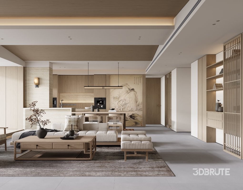 Japanese living room and dining room Image 7