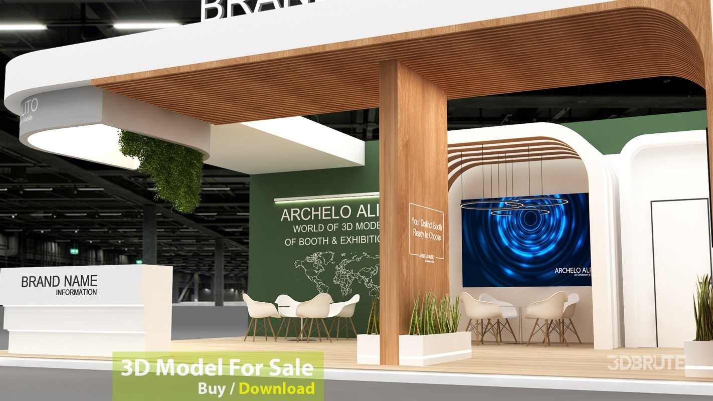 exhibition minimal 3d model Image 8