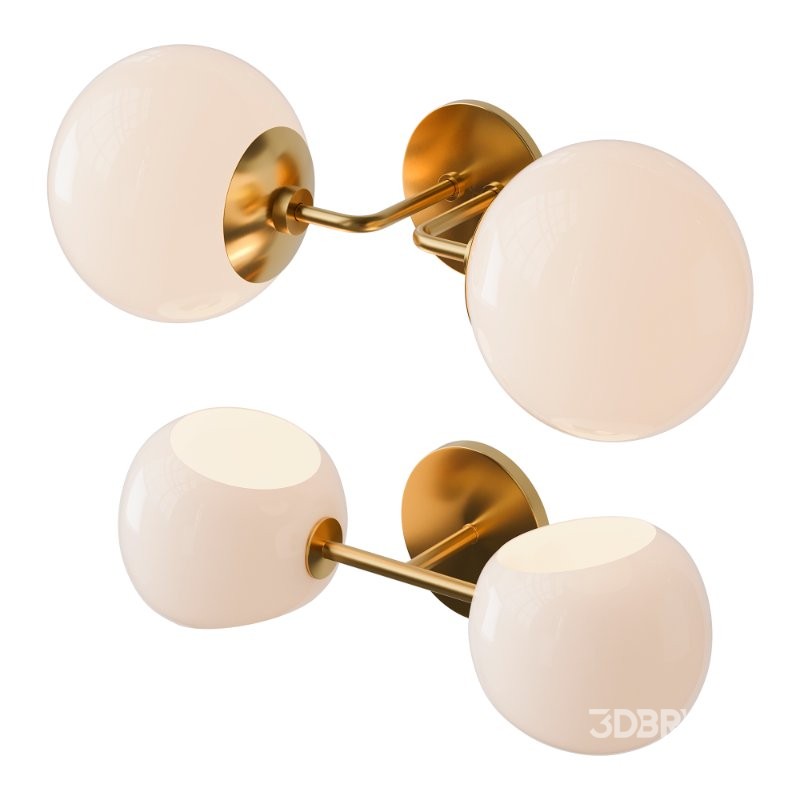 Minimalist Globe Sconce and Xaviero Glass Vanity Light Image 4