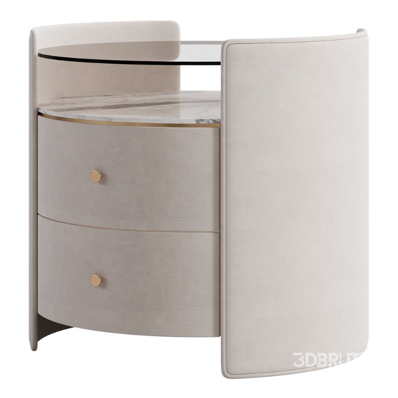 Modern Luxury Glass Nightstand Image 2