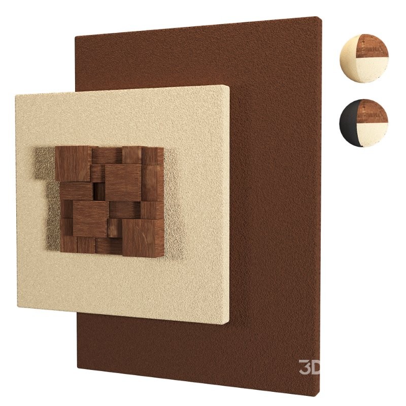 Abstract Square Wall Decor Wooden Cubes Image 3