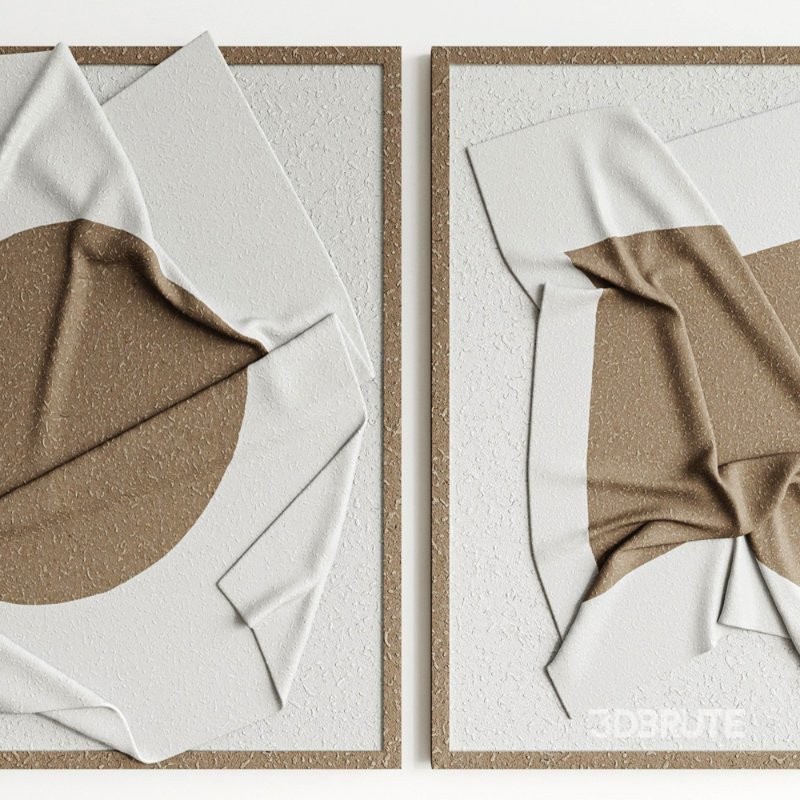 Beige 3D Wall Art Image 3