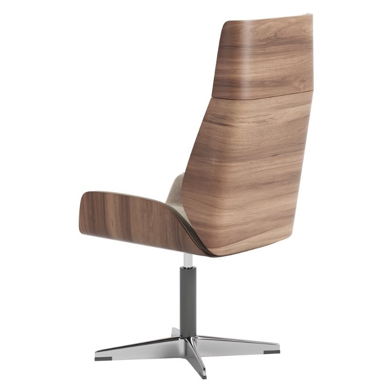 Black Leather Modern Home Office Chair Image 6