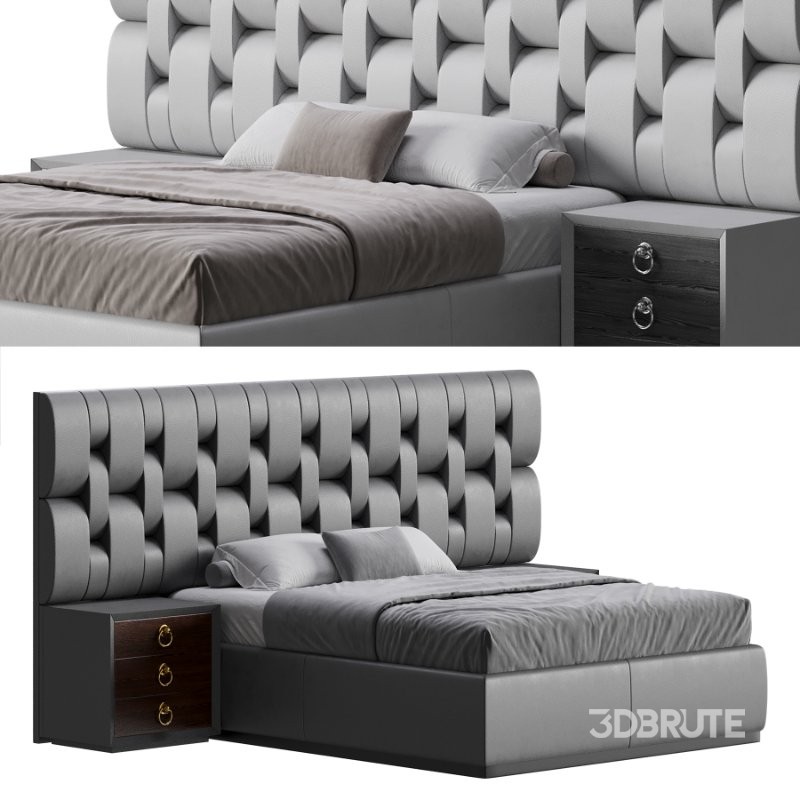 Contemporary Black Wood Queen Bed Image 1