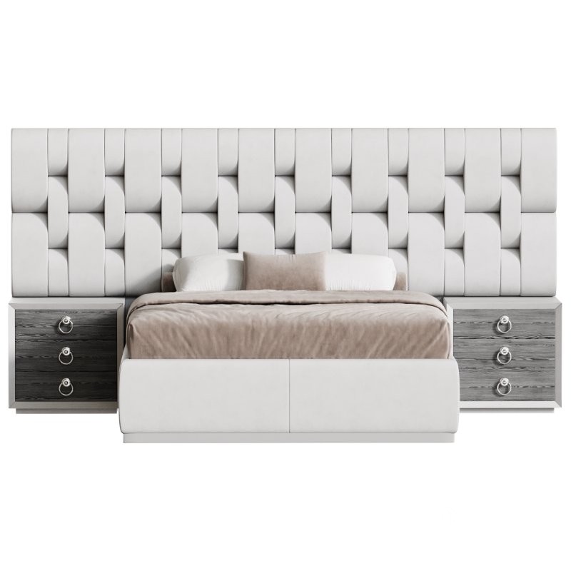 Contemporary Black Wood Queen Bed Image 4