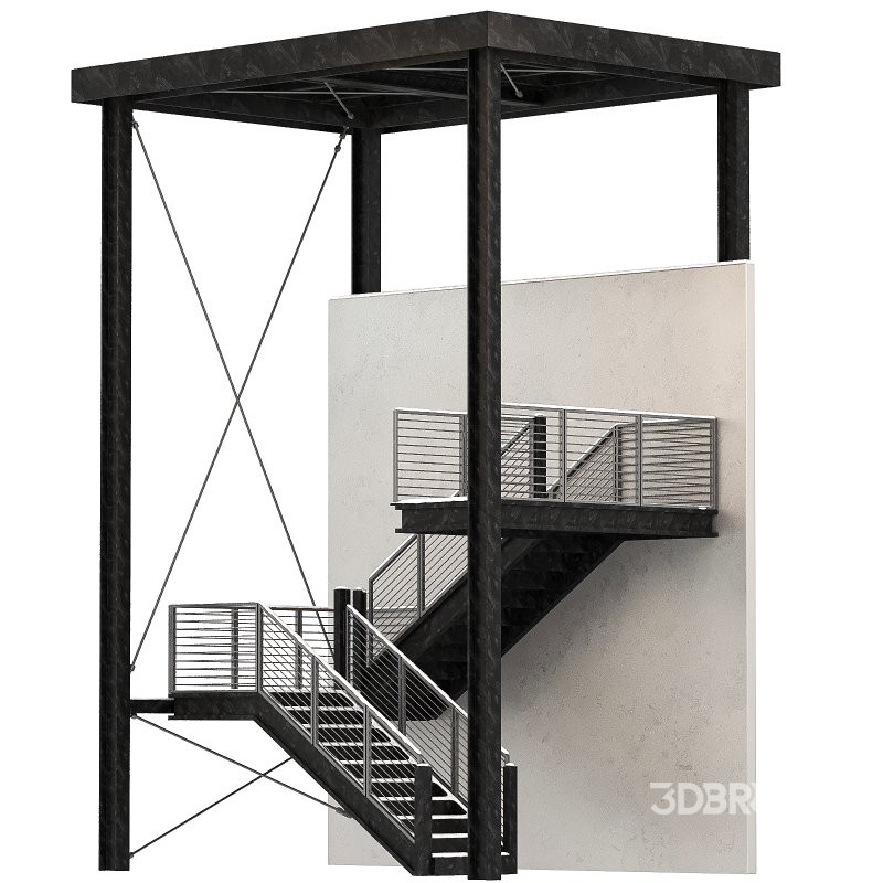 Snowy Factory Staircase Image 2