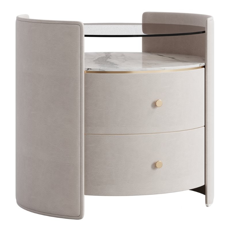 Modern Luxury Glass Nightstand Image 1